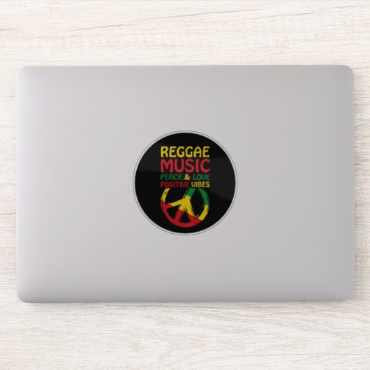 Sticker Symbole Reggae et Paix avec citations positives (Ordinateur)