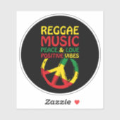 Sticker Symbole Reggae et Paix avec citations positives (Feuille)