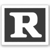 Sticker Symbole restreint R noté amusant (Recto)