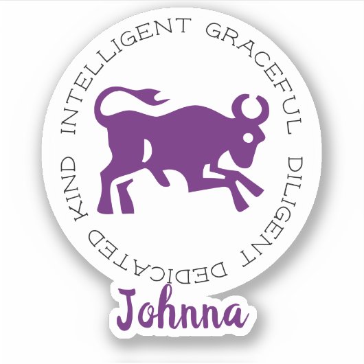 Sticker Symbole Taurus Bull Logo Zodiac Star (Devant)