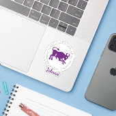 Sticker Symbole Taurus Bull Logo Zodiac Star (Ordinateur portable avec iPhone)