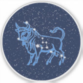 Sticker Symbole Taurus Constellation et Zodiaque avec étoi (Devant)