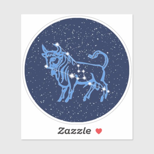Sticker Symbole Taurus Constellation et Zodiaque avec étoi (Feuille)