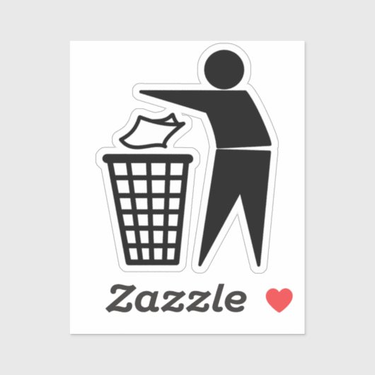 Sticker Symbole Tidy Man et Trash (Feuille)