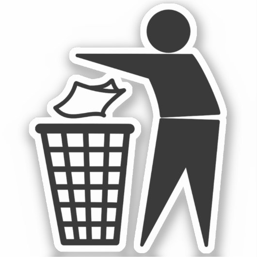 Sticker Symbole Tidy Man et Trash (Recto)