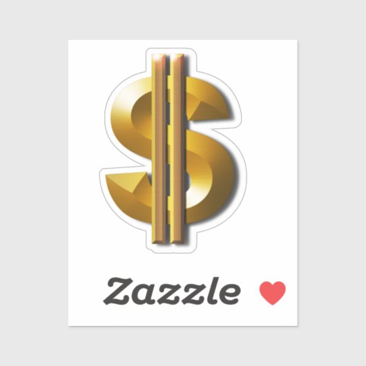 Sticker Symbole US Dollar (Feuille)