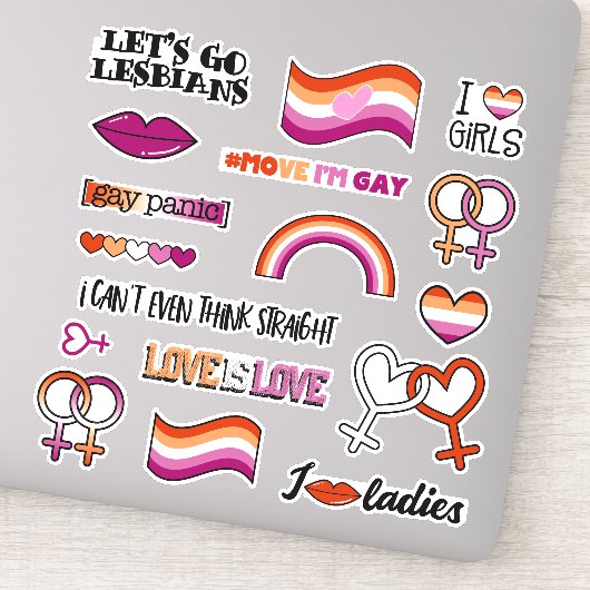 Sticker Symbole vénus du drapeau lesbien (Détail)