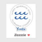 Sticker Symbole zodiaque Aquarius (Feuille)
