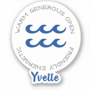 Sticker Symbole zodiaque Aquarius