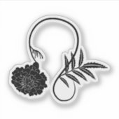 Sticker Symbole zodiaque astrologique Floral Leo (Devant)