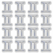 Sticker Symbole Zodiaque Gemini sur Camo numérique bleu ma (Devant)