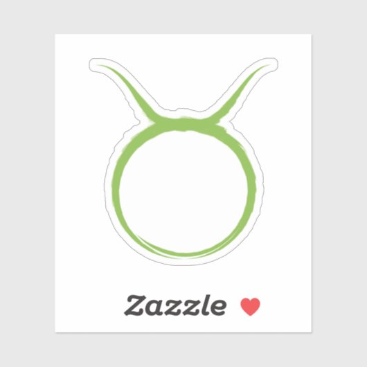 Sticker SYMBOLE Zodiaque TAURUS Bull Vert Astrologie Avril (Feuille)