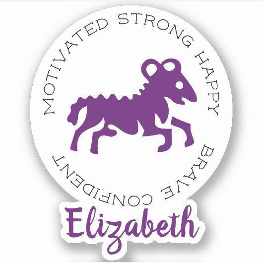 Sticker Symboles Aries Ram Zodiac Star (Devant)