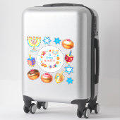 Sticker Symboles de Fête de l'Hanoukka (Sur valise)