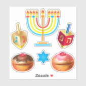 Sticker Symboles de Fête de l'Hanoukka (Feuille)