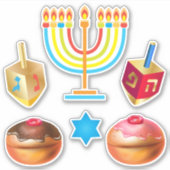 Sticker Symboles de Fête de l'Hanoukka (Devant)