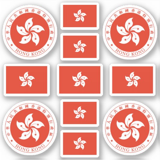 Sticker Symboles de Hong Kong / blason et drapeau (Devant)