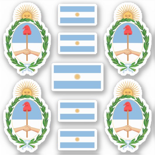 Sticker Symboles de l'Etat argentin / blason et drapeau (Devant)