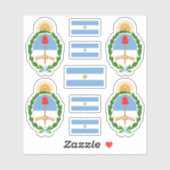 Sticker Symboles de l'Etat argentin / blason et drapeau (Feuille)
