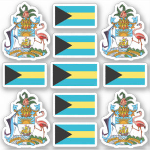 Sticker Symboles de l'État bahaméen / blason et drapeau