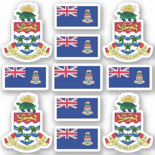 Sticker Symboles de l'État caïmanais / blason et drapeau (Devant)