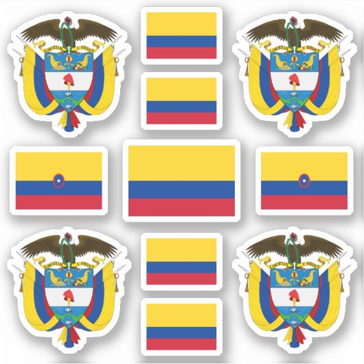 Sticker Symboles de l'État colombien / blason et drapeau (Devant)
