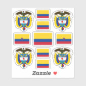 Sticker Symboles de l'État colombien / blason et drapeau (Feuille)