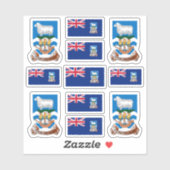 Sticker Symboles de l'état de Falklander / blason et drape (Feuille)