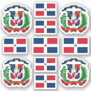 Sticker Symboles de l'État dominicain / blason et drapeau