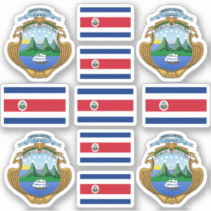 Sticker Symboles de l'État du Costa Rica / blason et drape