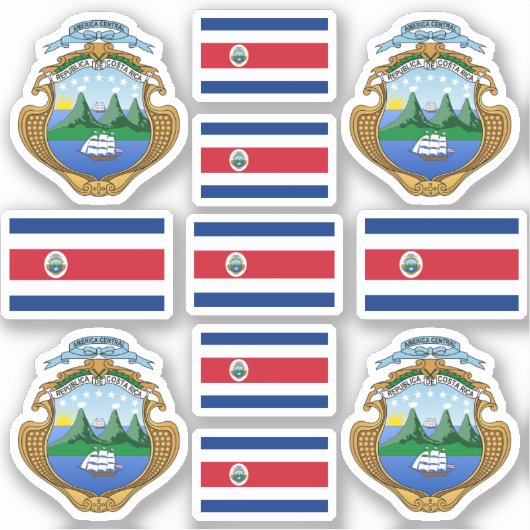 Sticker Symboles de l'État du Costa Rica / blason et drape (Devant)