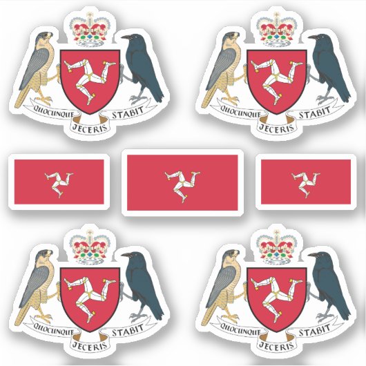 Sticker Symboles de l'état du manx / blason et drapeau (Devant)