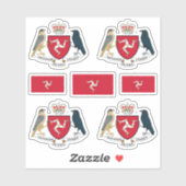 Sticker Symboles de l'état du manx / blason et drapeau (Feuille)