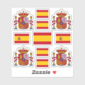Sticker Symboles de l'État espagnol / blason et drapeau (Feuille)