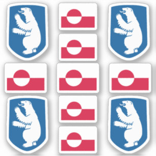 Sticker Symboles de l'État groenlandais / blason et drapea