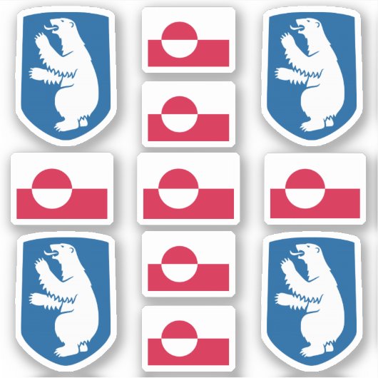 Sticker Symboles de l'État groenlandais / blason et drapea (Devant)
