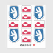Sticker Symboles de l'État groenlandais / blason et drapea (Feuille)
