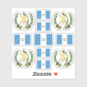 Sticker Symboles de l'État guatémaltèque / blason et drape (Feuille)