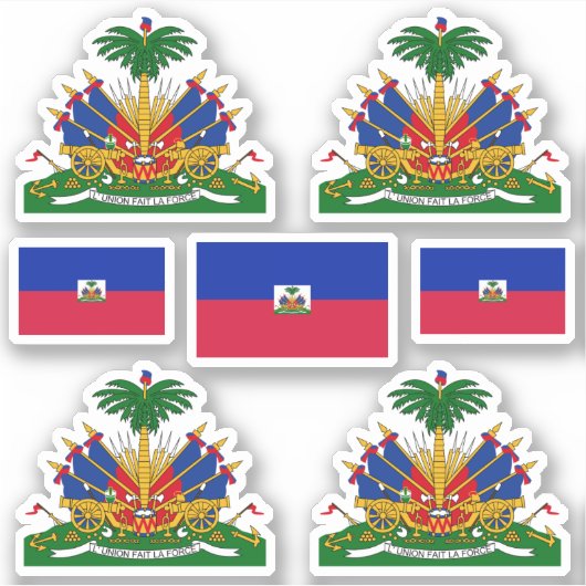 Sticker Symboles de l'État haïtien / blason et drapeau (Devant)