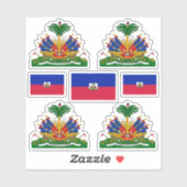 Sticker Symboles de l'État haïtien / blason et drapeau (Feuille)