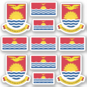 Sticker Symboles de l'État I-Kiribati / blason et drapeau 
