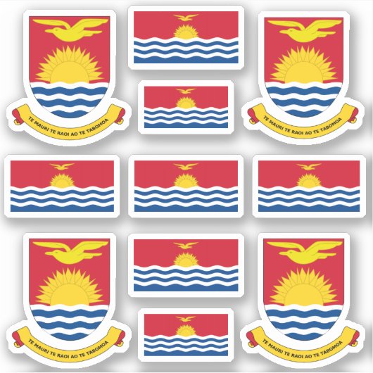 Sticker Symboles de l'État I-Kiribati / blason et drapeau  (Devant)