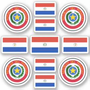 Sticker Symboles de l'État paraguayen / blason et drapeau