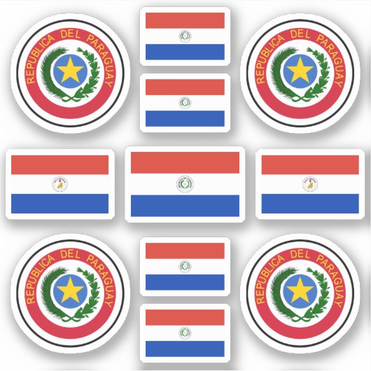 Sticker Symboles de l'État paraguayen / blason et drapeau (Devant)