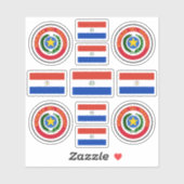 Sticker Symboles de l'État paraguayen / blason et drapeau (Feuille)