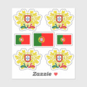 Sticker Symboles de l'État portugais / blason et drapeau (Feuille)