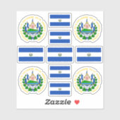 Sticker Symboles de l'État salvadorien / blason et drapeau (Feuille)