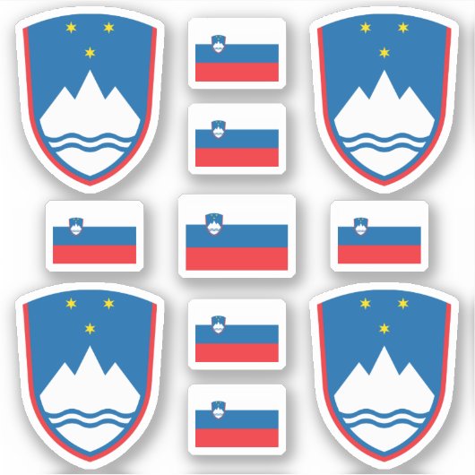 Sticker Symboles de l'État slovène / blason et drapeau (Devant)