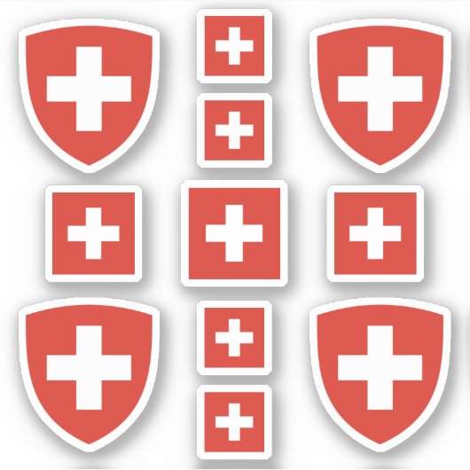 Sticker Symboles de l'Etat suisse / blason et drapeau (Devant)
