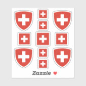 Sticker Symboles de l'Etat suisse / blason et drapeau (Feuille)